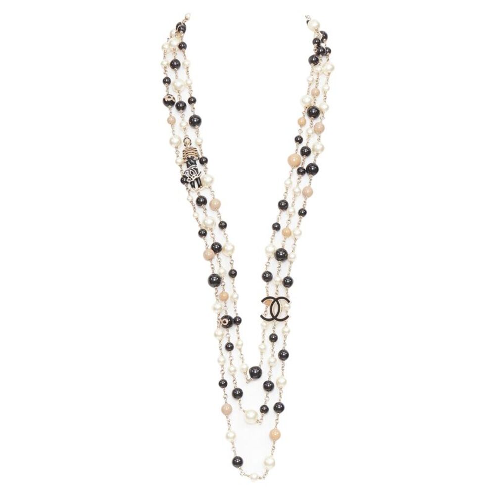 Chanel pearl CC triple strand necklace